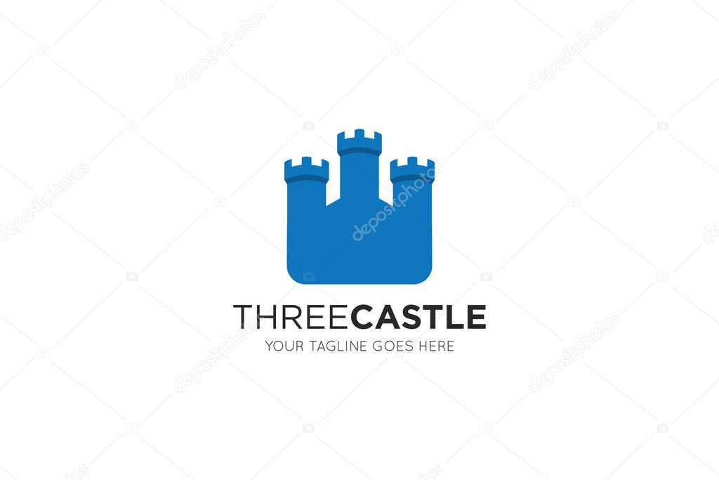 Castle logo and icon vector illustration design template