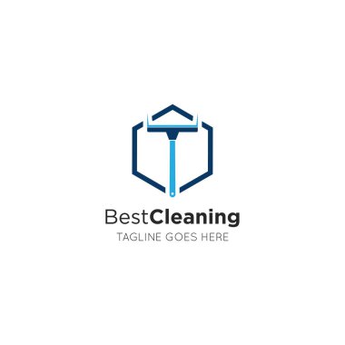 Hizmetçi temizlik logosu ve simge vektör çizim şablonu