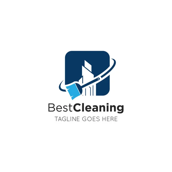 Maidservant Cleaning Logo Icon Vector Illustration Design Template — Stock Vector