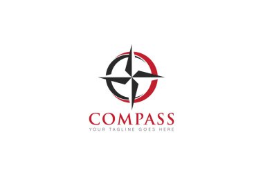 pusula logosu ve seyahat ikonu vektör çizim şablonu