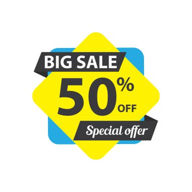 İndirim, Big Sale posteri, rozet ve bayrak vektör illüstrasyon tasarım şablonu