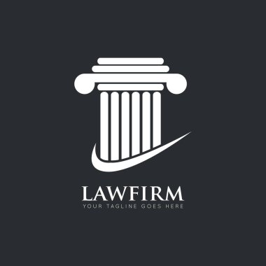 Hukuk firması logosu ve simge tasarım şablonu