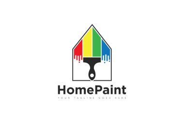 Ev Boyası konsepti logosu, simge, sembol, ilüstrasyon tasarım şablonu