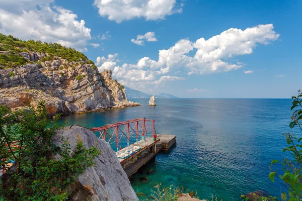 Vista de Parus, Vela, Roca y playa — Foto de Stock