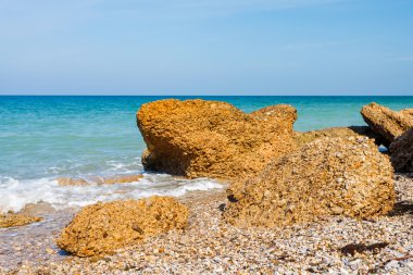 Beautiful sandy beach in Kacha. Crimea