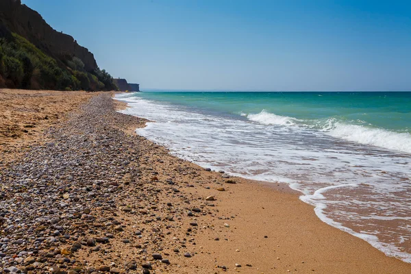 Belle plage de sable fin à Kacha. Crimée — Photo