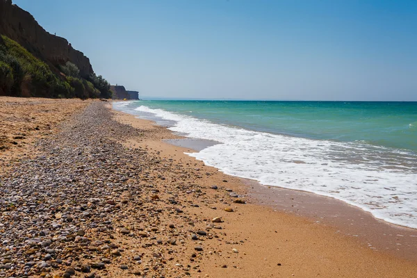 Beautiful sandy beach in Kacha. Crimea — Stockfoto