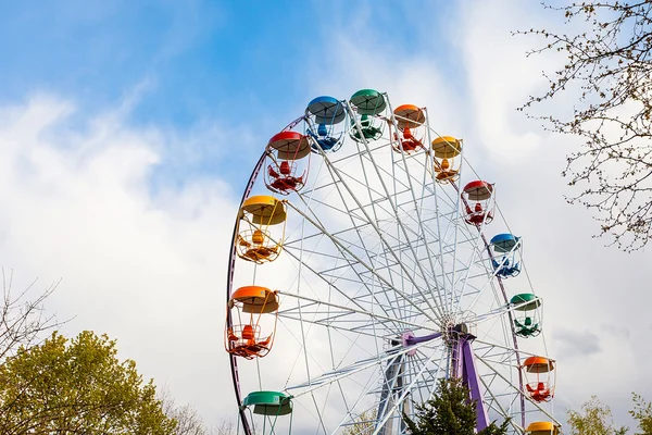 Booths old Ferris wheel closeup — Stock Photo, Image