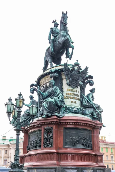 Monumentet till Nicholas I, Isakskatedralen Square Stockfoto