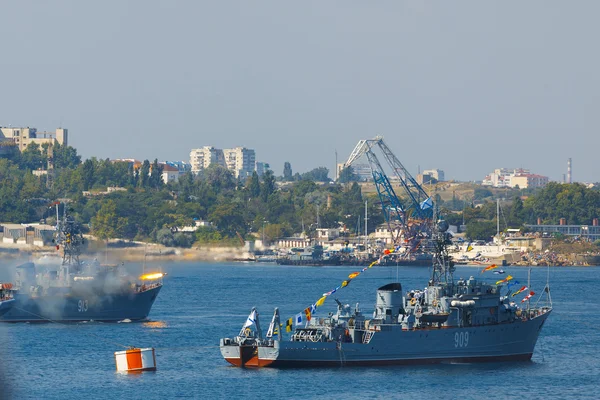 Crimea Ucraina Luglio 2015 Sfilata Onore Della Marina Russa Giorno — Foto Stock