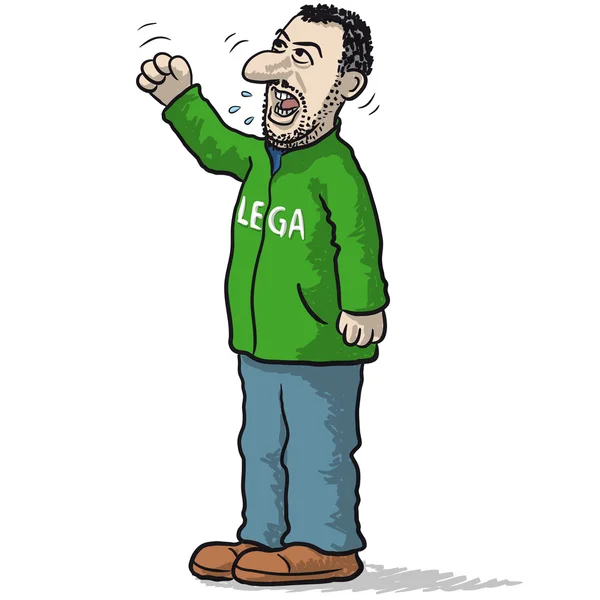 Caricatura de Matteo Salvini — Vector de stock