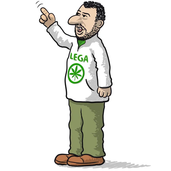 Caricatura de Matteo Salvini — Vector de stock