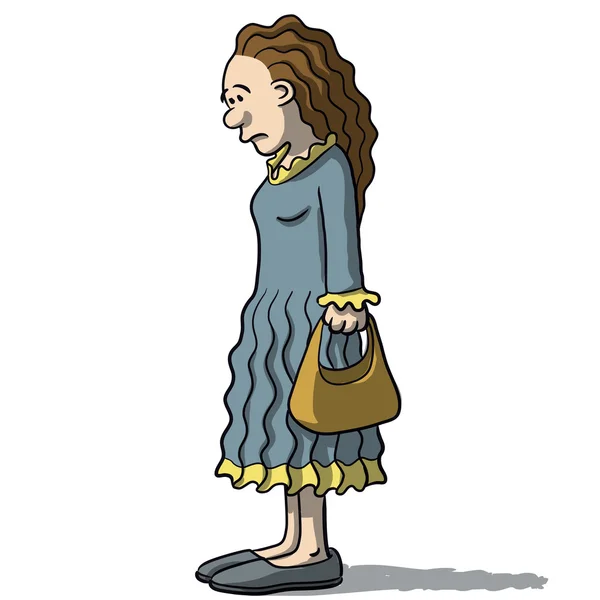 Femmes dessin animé triste et déprimé — Image vectorielle