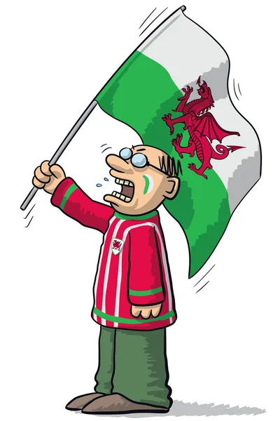 Galles tifoso di calcio — Vettoriale Stock