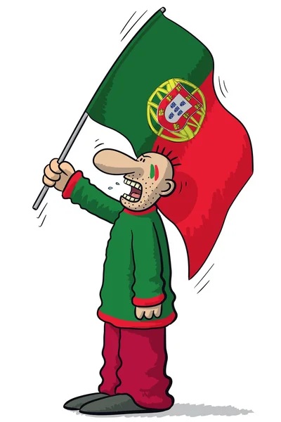 Portugal torcedor de futebol —  Vetores de Stock