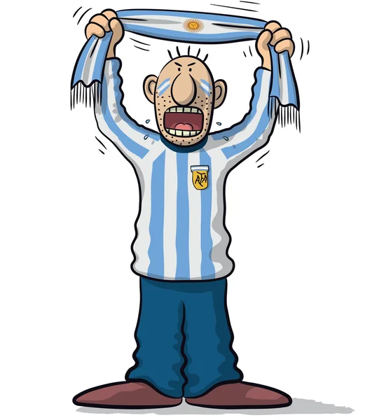Argentina torcedor de futebol — Vetor de Stock