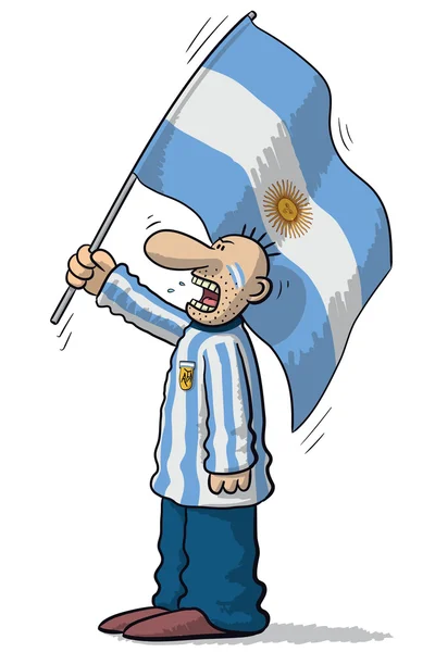 Argentina fotbalový fanoušek — Stockový vektor