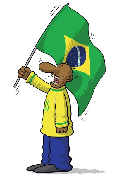 Brasil torcedor de futebol — Vetor de Stock