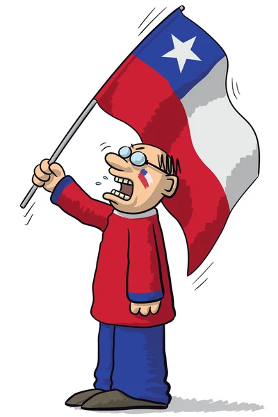 Şili futbol destekçisi — Stok Vektör