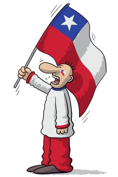 Chile soccer supporter — Stock Vector