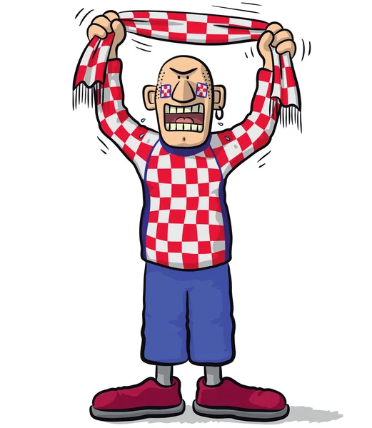 Croatia soccer supporter — Stock Vector