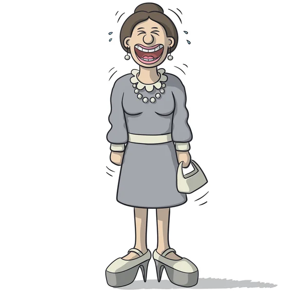 Uma personagem feminina com sorriso engraçado — Vetor de Stock