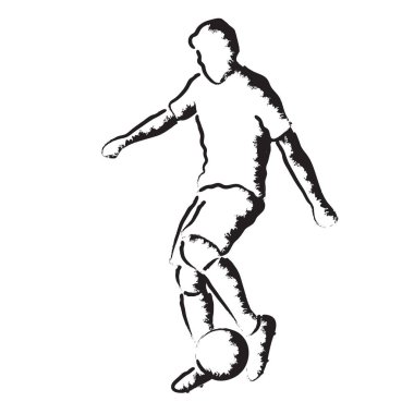 Futbolcunun topa vuruşuyla biçimlendirilmiş illüstrasyon