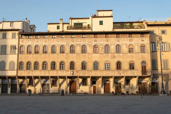 Widok Piazza Santa Croce Florencji Toskania Włochy — Zdjęcie stockowe