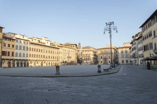 Widok Piazza Santa Croce Florencji Toskania Włochy — Zdjęcie stockowe