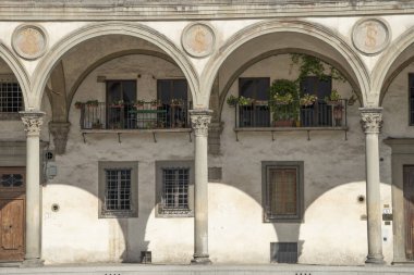 Floransa, Toskana, İtalya 'daki Piazza Santissima Annunziata' da.