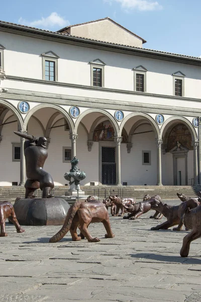 Blick Auf Die Piazza Santissima Annunziata Florenz Toskana Italien — Stockfoto