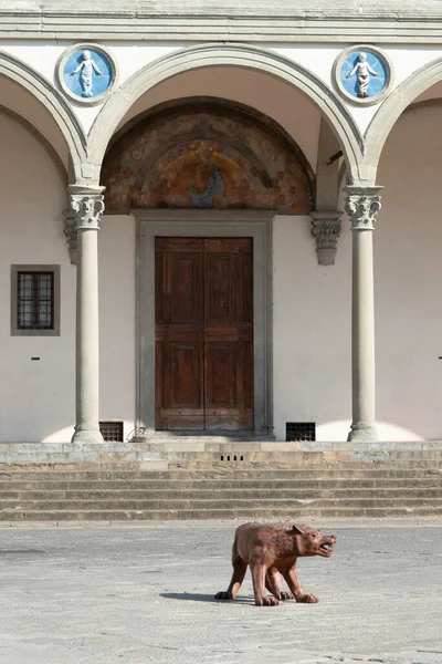 Blick Auf Die Piazza Santissima Annunziata Florenz Toskana Italien — Stockfoto