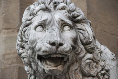 Piazza della Signoria 'daki açık hava heykeli, Loggia dei Lanzi, Florence, Toskana, İtalya.