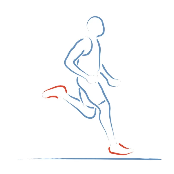 Stilisierte Vektorillustration Mit Dem Athleten Einem Speed Rennen — Stockvektor