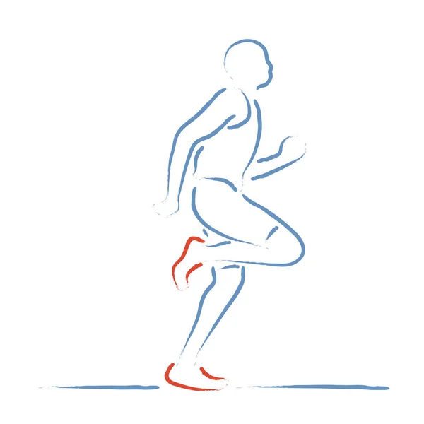 Illustrazione Vettoriale Stilizzata Con Atleta Una Gara Velocità — Vettoriale Stock