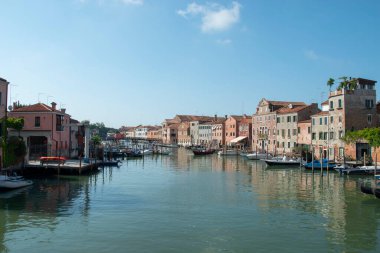 Sestiere di Castello in Venice with its characteristic buildings, with canals, bridges and alleys.