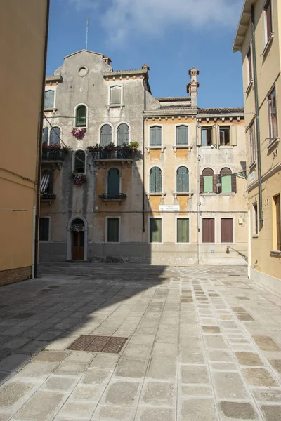 Sestiere Castello Venice Its Characteristic Buildings Canals Bridges Alleys — Foto de Stock