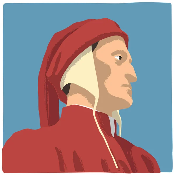 Dante Alighieri Famoso Poeta Italiano Que Escreveu Divina Comédia — Vetor de Stock