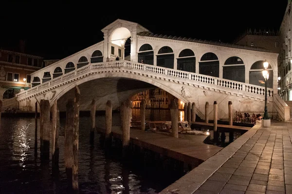 Die Rialto Brücke Über Den Canal Grande Stadt Venedig Italien — Stockfoto