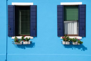 Burano adası, rengarenk evler, Venedik lagünü, İtalya, Avrupa