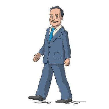 İtalya Cumhuriyeti başbakanının karikatür çizimi.