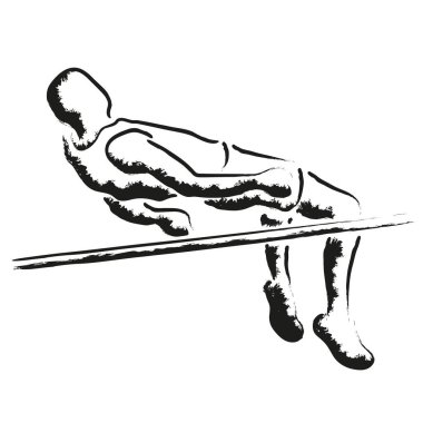 Atletizm sporu, yüksek atlama sporu, stilize vektör çizimi