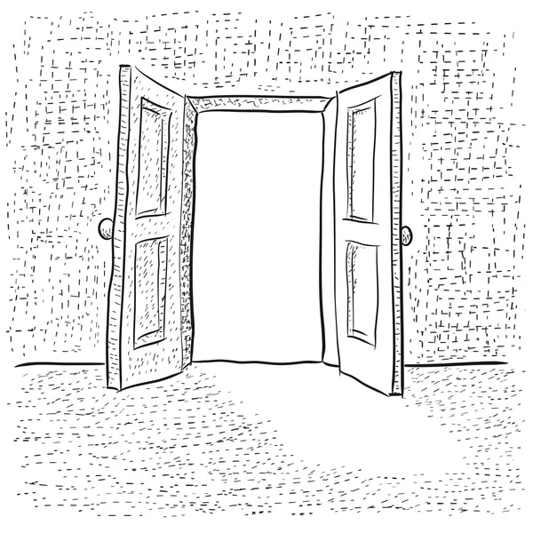 Nyitott ajtó — Stock Vector