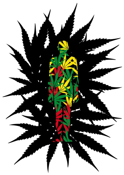 Homme marijuana — Image vectorielle