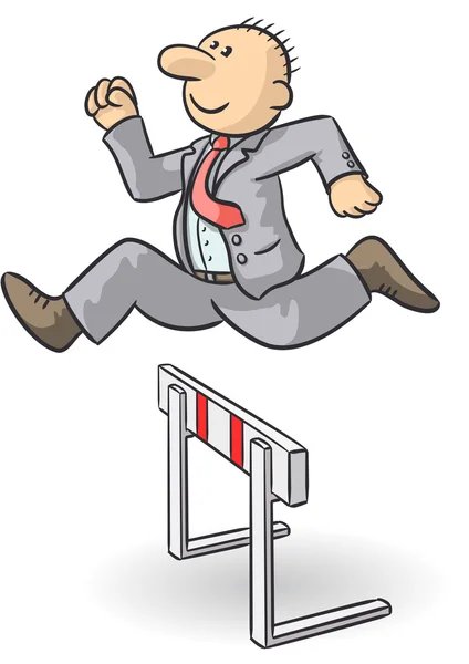 Person jumps an obstacle — Stock Vector