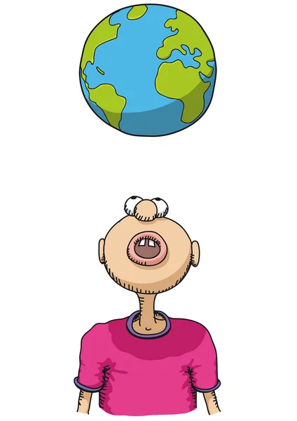 World over the head — Stock Vector