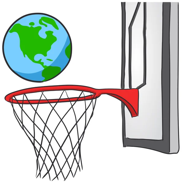 Mundo en baloncesto — Vector de stock