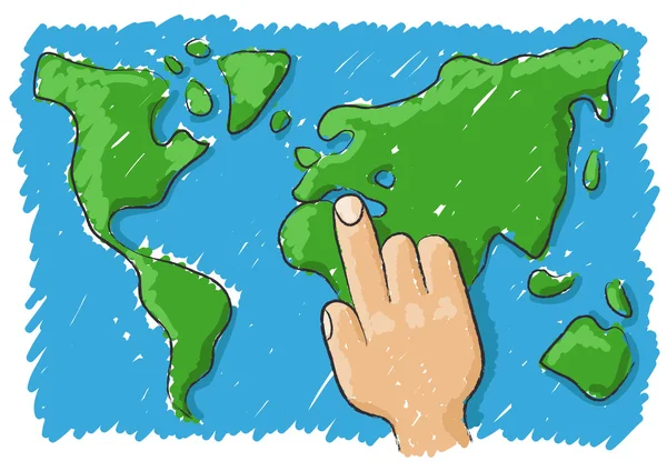 Point the world — Stock Vector