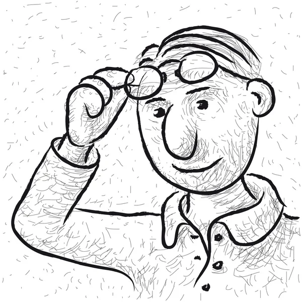Teken met een bril — Stockvector