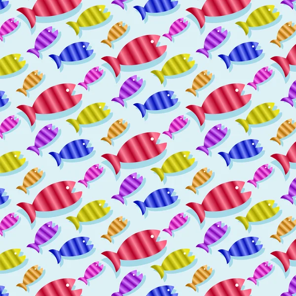 Motif répétitif fond avec des poissons — Image vectorielle